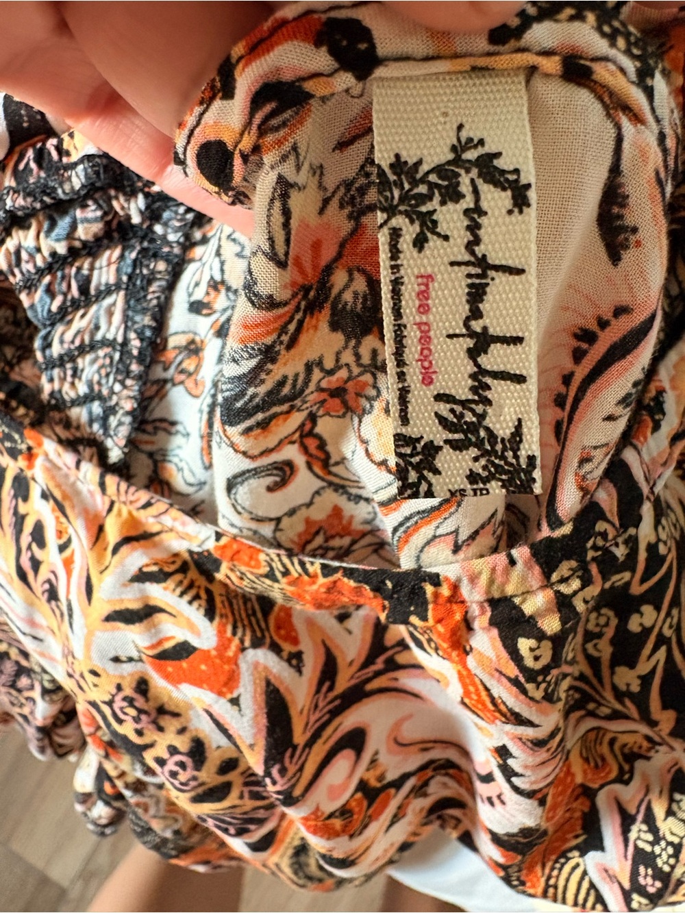 Free People Intimately Forever Yours Dress Floral Paisley Smocked Maxi Dress XS - Picture 7 of 9